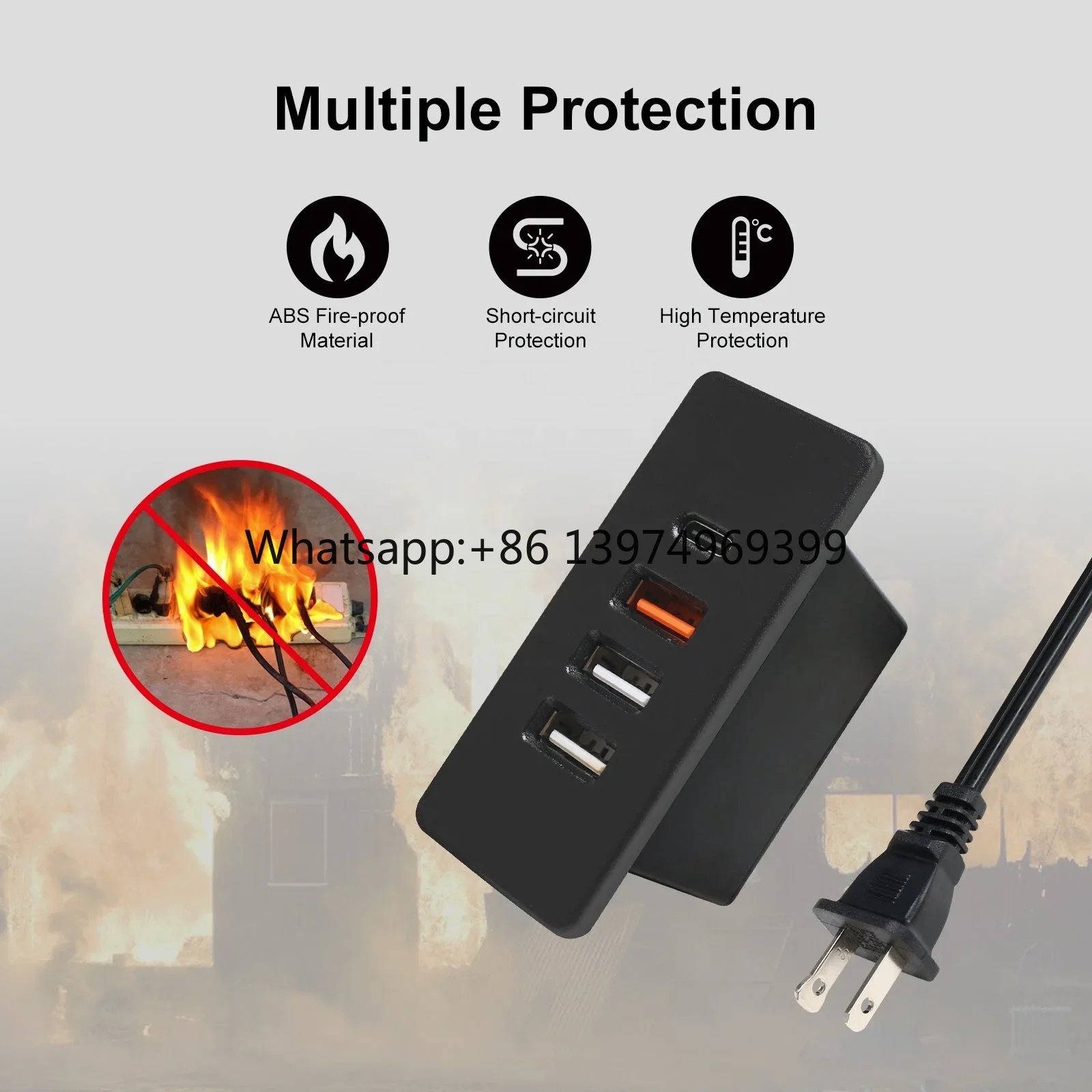 Power Strip Desk - Powered USB C Hub Socket Recessed