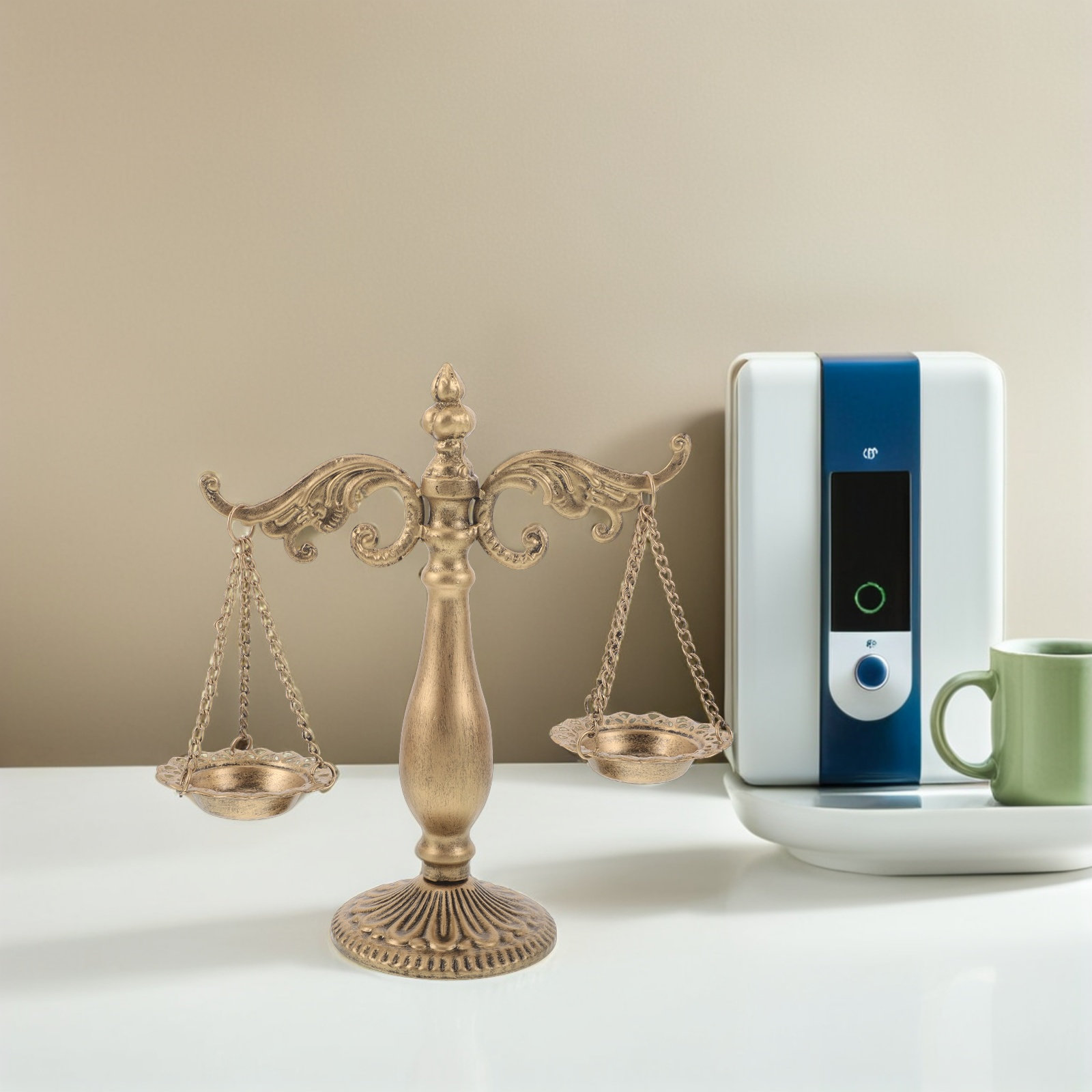 Home Office And Library - Retro Vintage Metal Libra Balance Scale