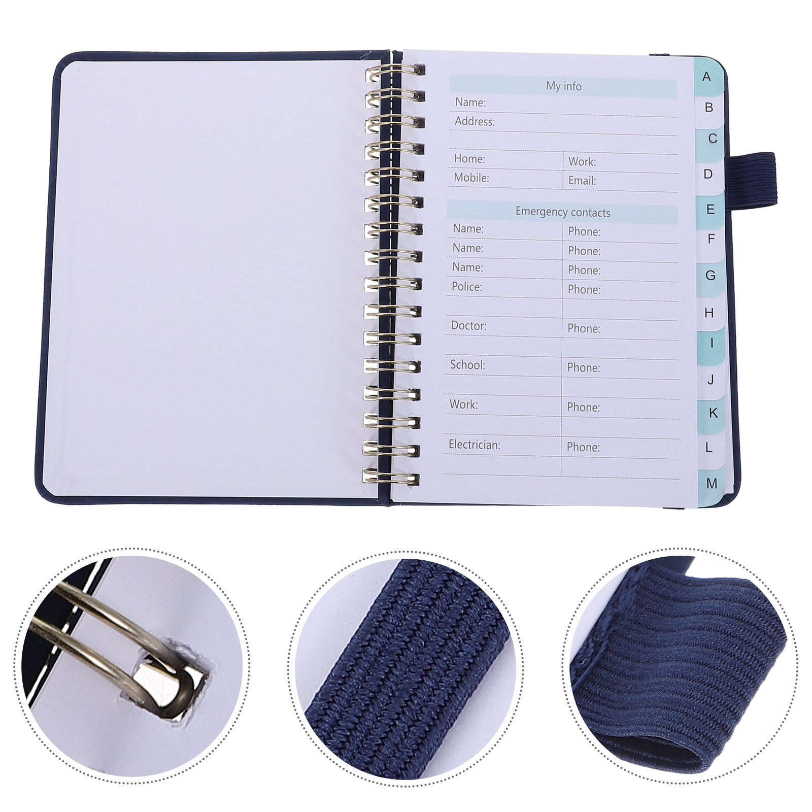Home Office Email - Address Phone Book Hardcover Spiral Notebook