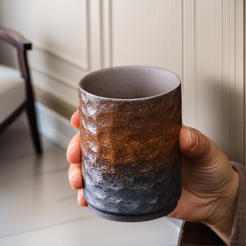 Home Office Design Ideas - Vintage Handmade Chinese Stoneware Mug -