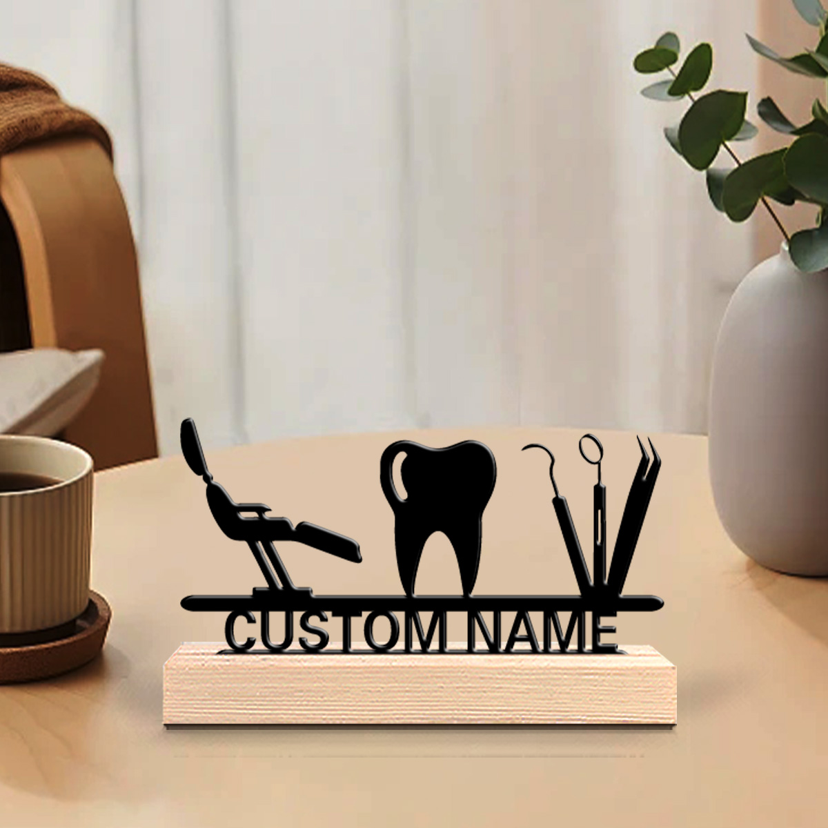 1Pc Csutom Teeth Wooden Base D - огляд і ціна Home Office Gifts