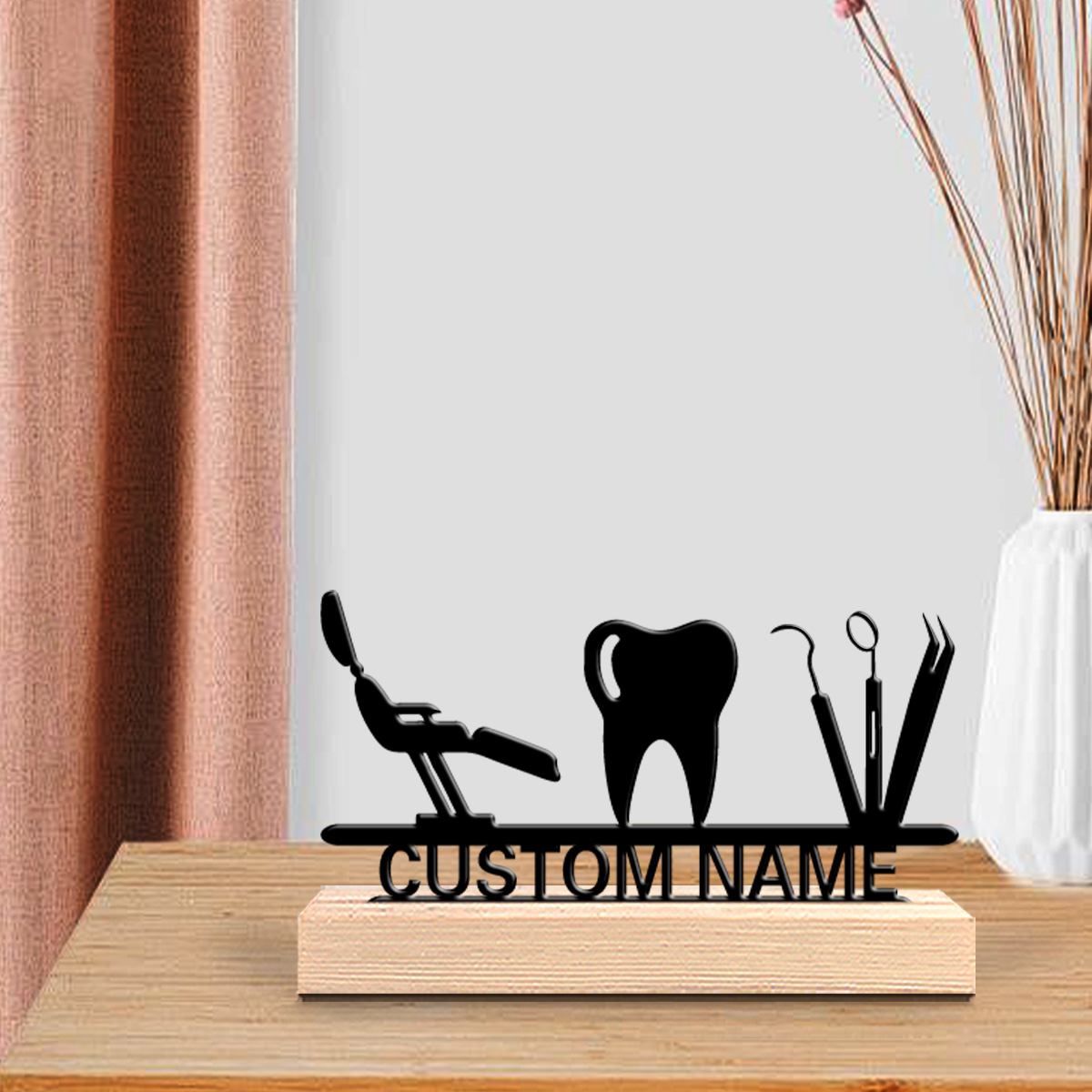 1Pc Csutom Teeth Wooden Base D - огляд і ціна Home Office Gifts