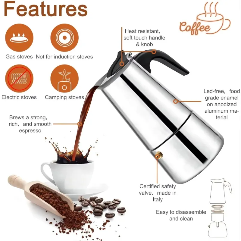 Italian Stainless Steel Moka C - огляд і ціна Home Office Moka