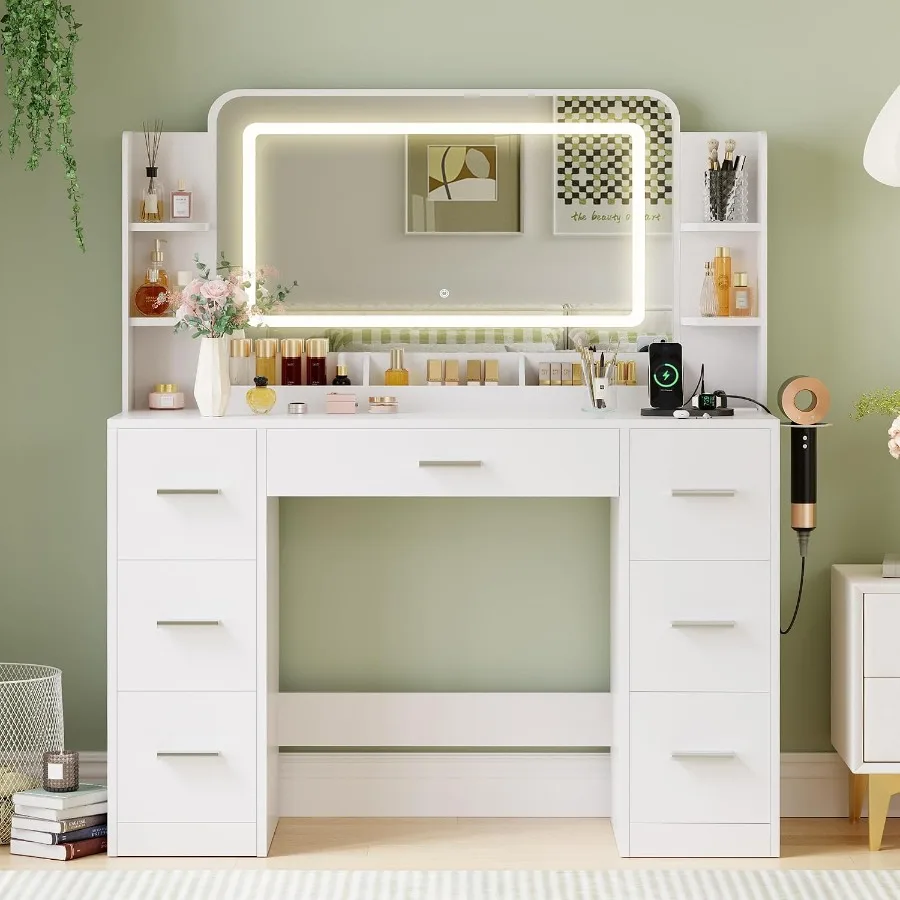 Makeup Vanity Desk with Large  - огляд і ціна Power Strip Desk