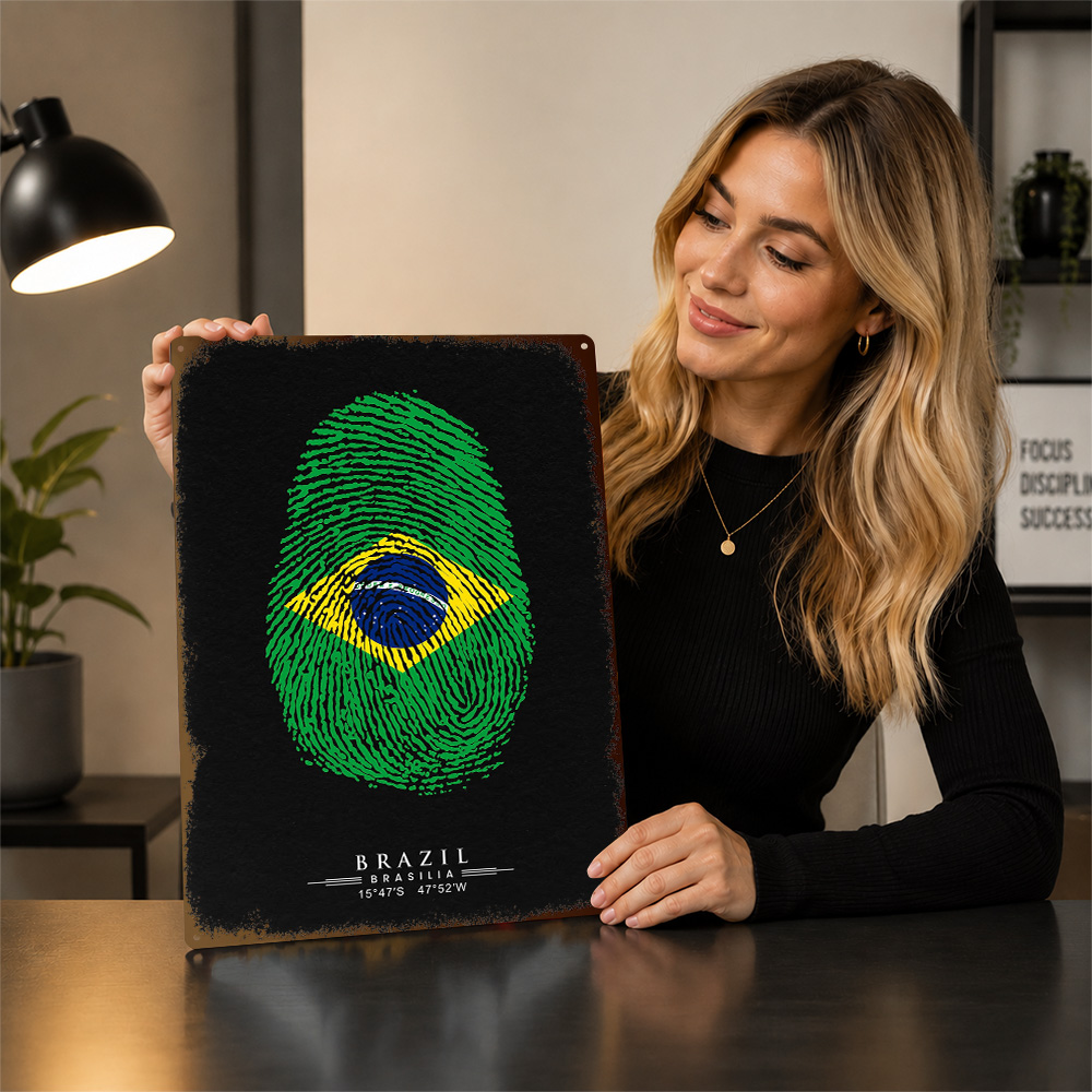 Brazil Flag Fingerprint Alumin - огляд і ціна Home Office Design Ideas