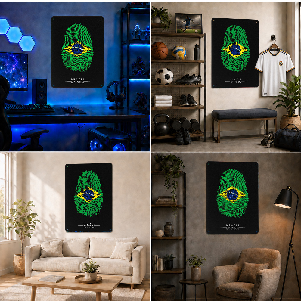 Brazil Flag Fingerprint Alumin - огляд і ціна Home Office Design Ideas