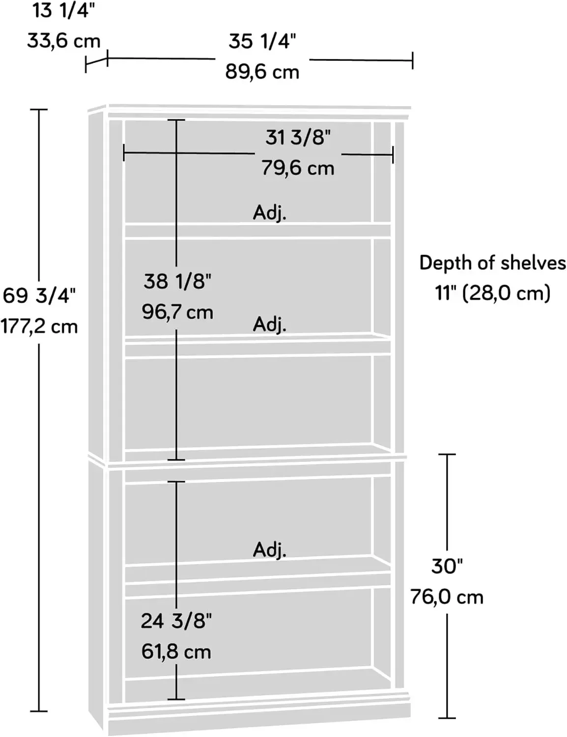 5 Tier Book Shelf Wooden Bookc - огляд і ціна Home Office And Library