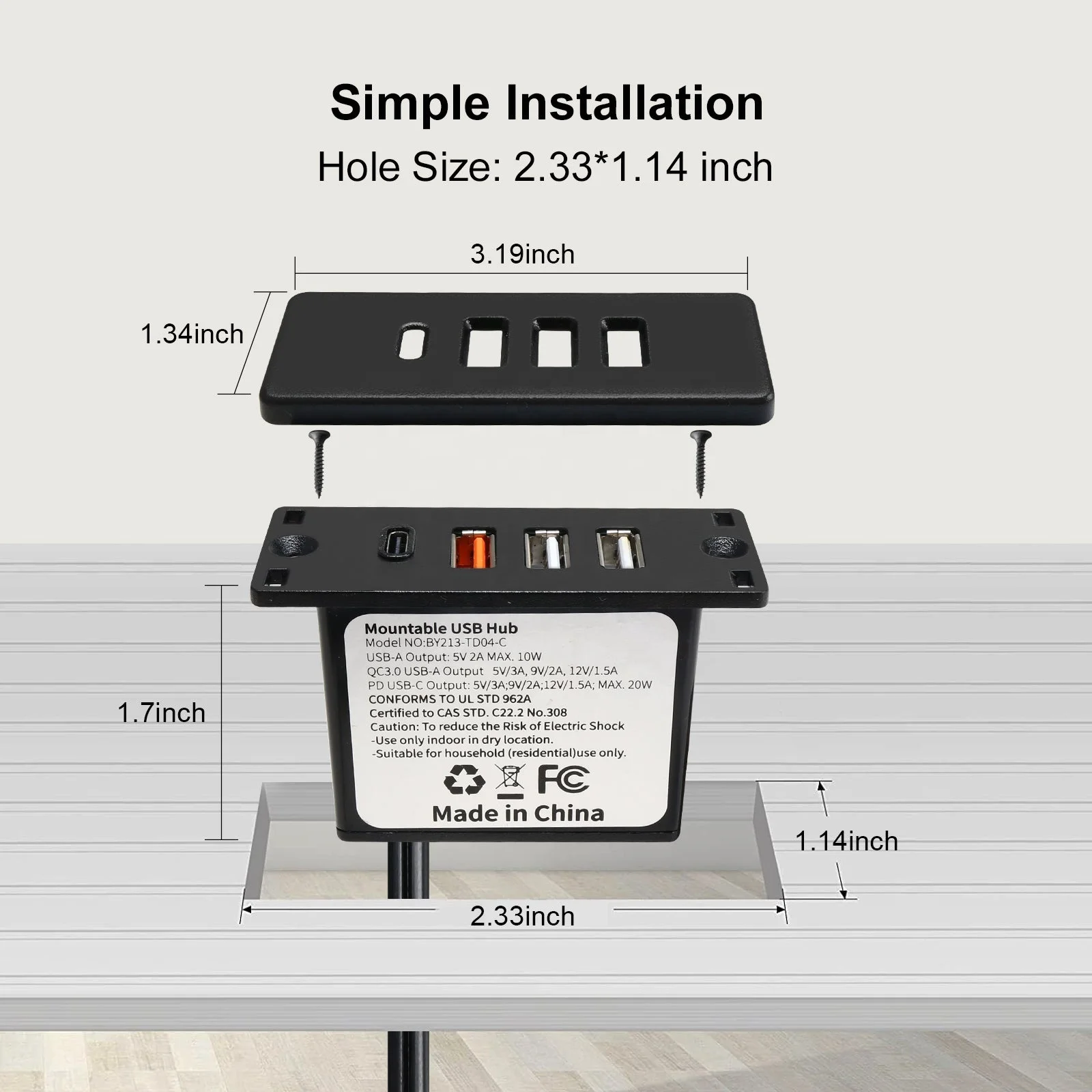 Powered USB C Hub Socket Reces - огляд і ціна Power Strip Desk