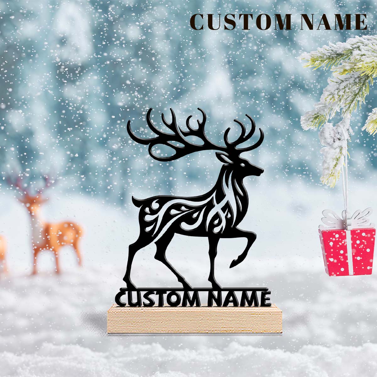 1Pc Csutom  Running Deer Woode - огляд і ціна Home Office Gifts