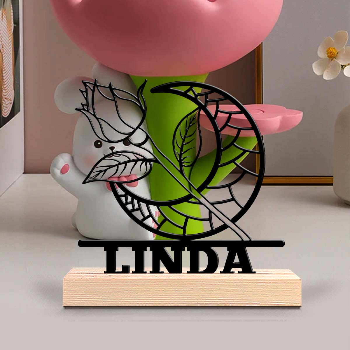 1Pc Csutom Moon Rose Wooden Ba - огляд і ціна Home Office Gifts