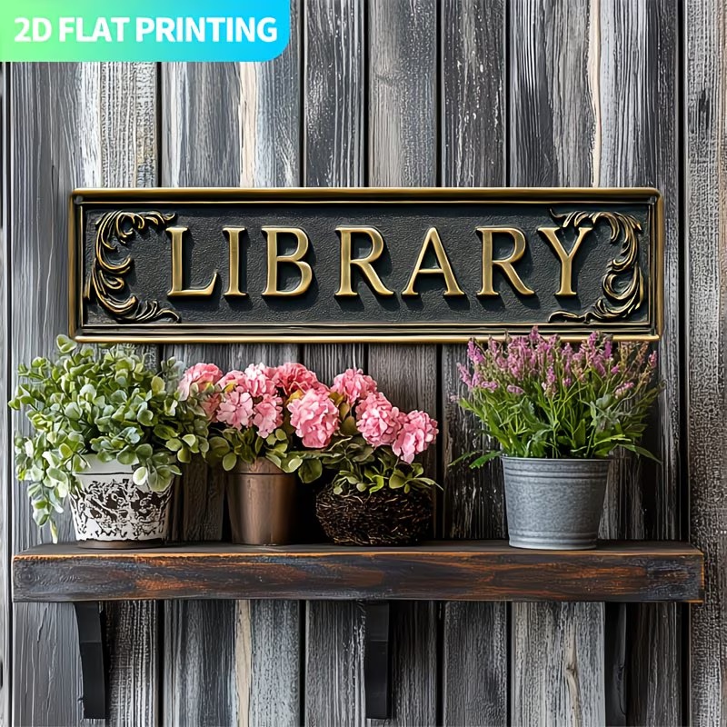 Metal Tin Decorative Plaque, L - огляд і ціна Home Office And Library