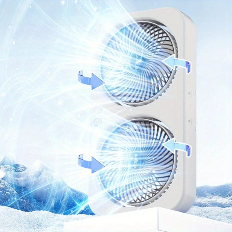 Dual Head Desk Fan USB Recharg - огляд і ціна Home Office Head