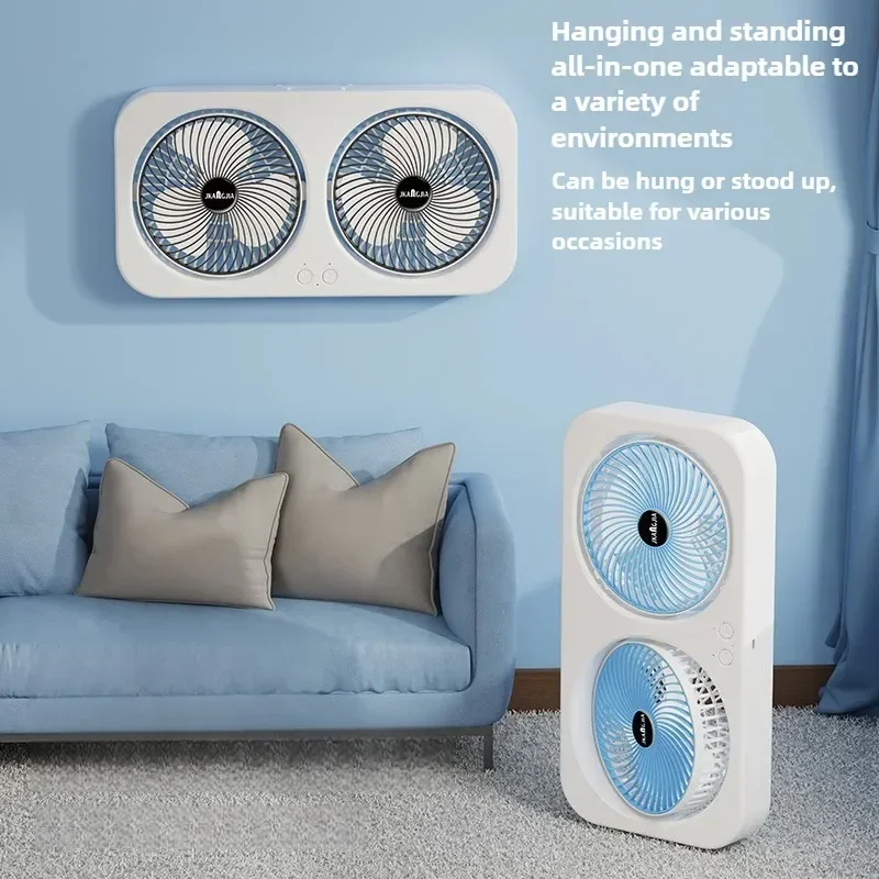 Dual Head Desk Fan USB Recharg - огляд і ціна Home Office Head