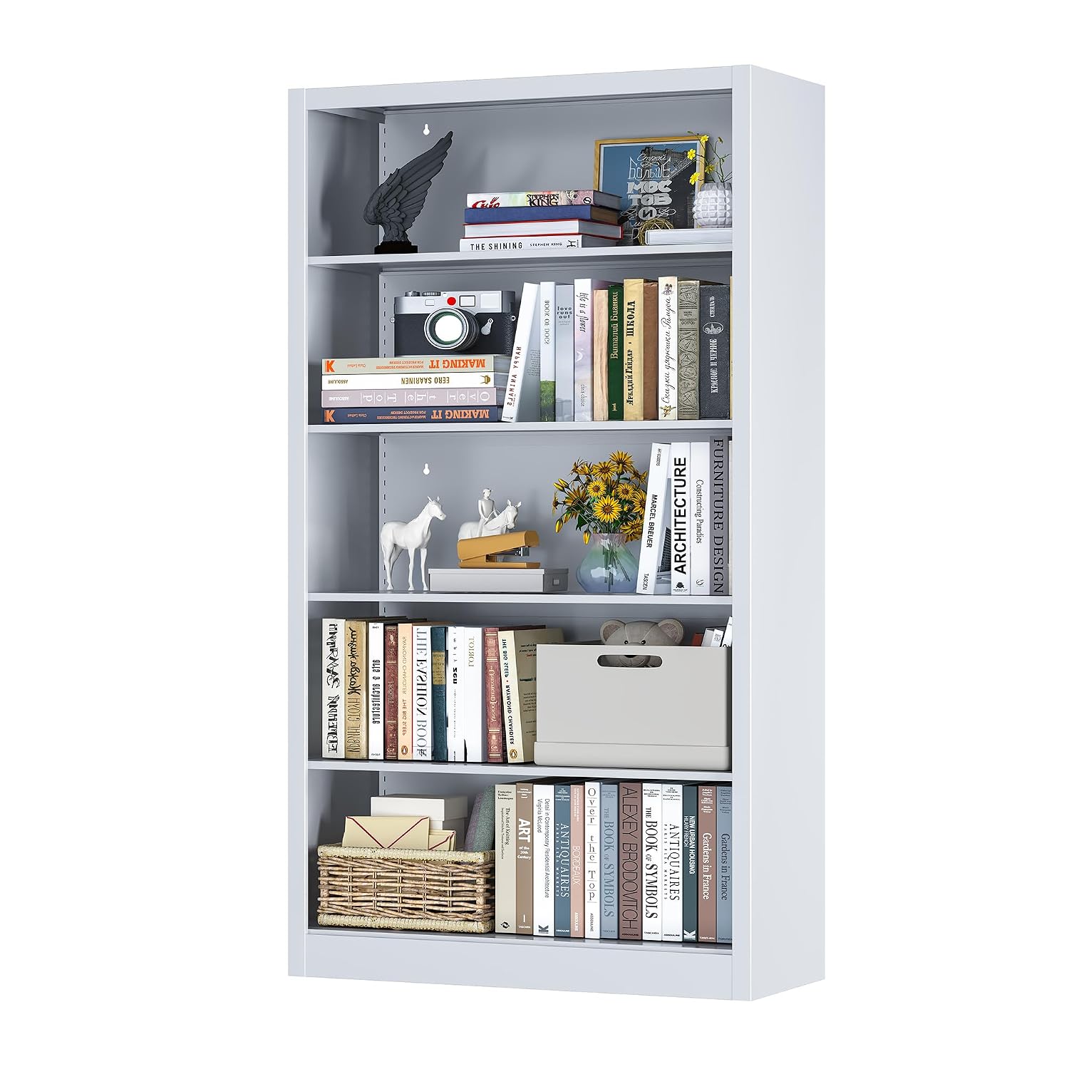 5-Shelf Metal Bookcase Adjusta - огляд і ціна Home Office And Library
