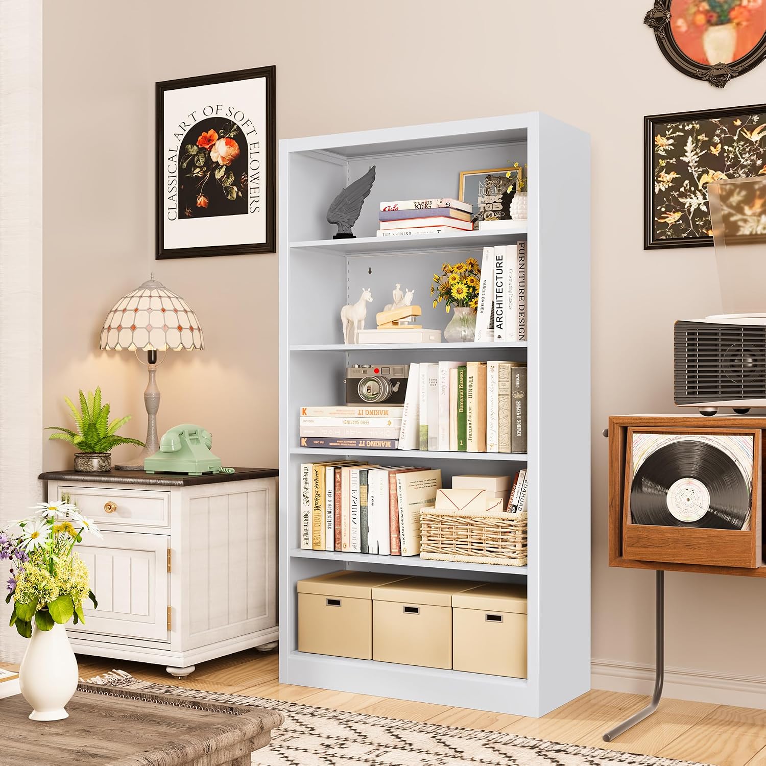 5-Shelf Metal Bookcase Adjusta - огляд і ціна Home Office And Library