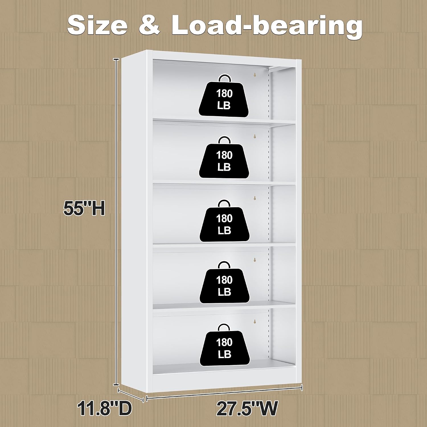 5-Shelf Metal Bookcase Adjusta - огляд і ціна Home Office And Library