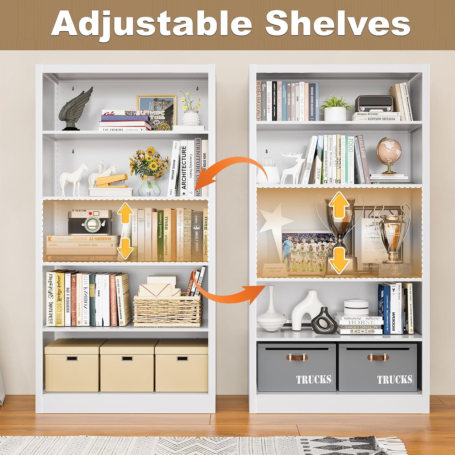 5-Shelf Metal Bookcase Adjusta - огляд і ціна Home Office And Library