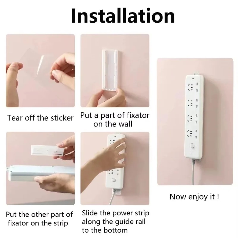 8pcs Wall Mounted Self Adhesiv - огляд і ціна Power Strip Desk