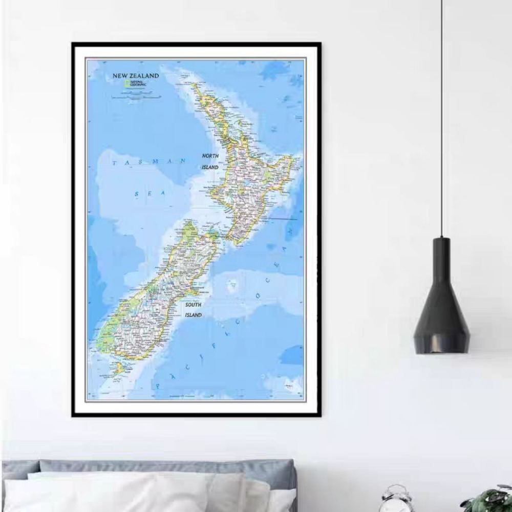 Large HD New Zealand Map Poste - огляд і ціна Home Office And Library