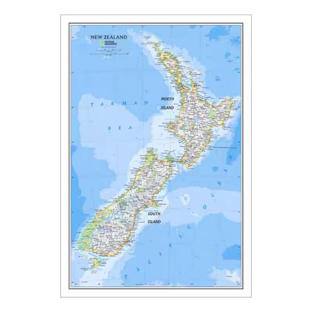 Large HD New Zealand Map Poste - огляд і ціна Home Office And Library